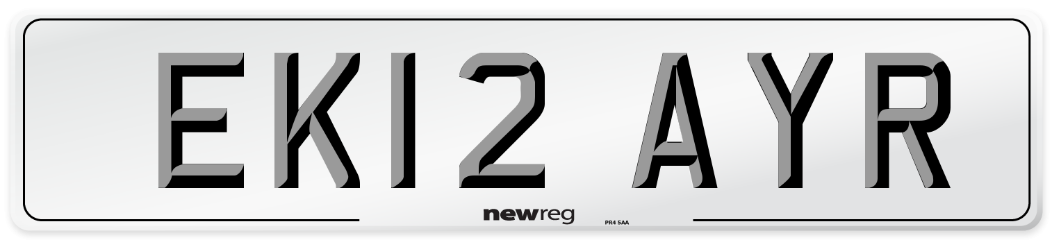 EK12 AYR Number Plate from New Reg